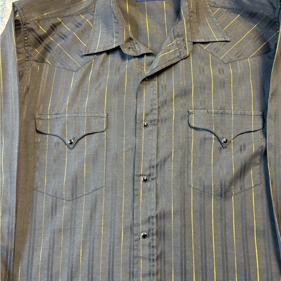 Vintage Panhandle Slim Pinstriped Button-up Shirt Large - Picture 4 of 4